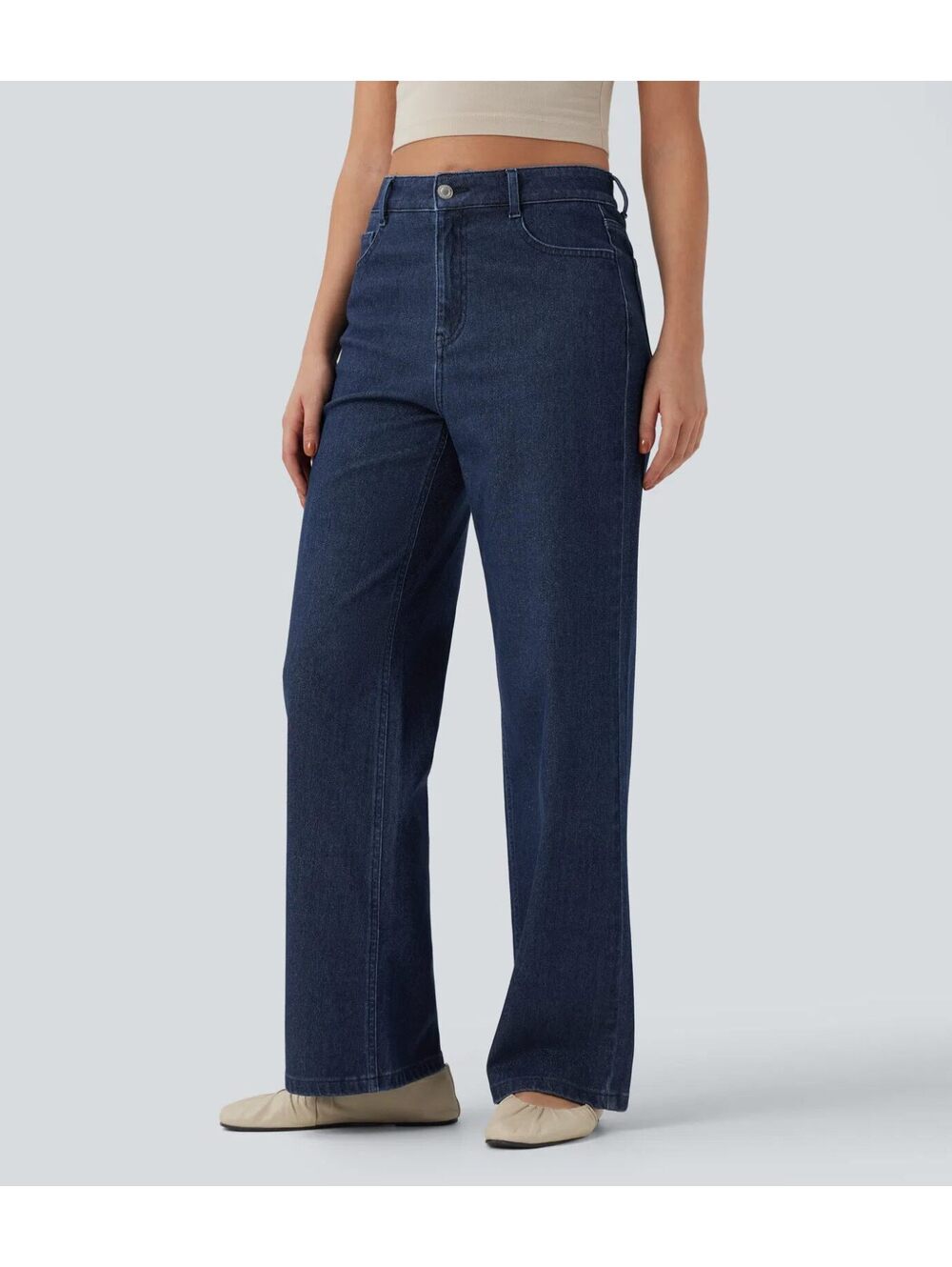 Halara Flex High Waisted Straight Leg Sparkle Casual Jeans Size Medium